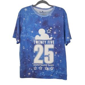 Disney Blue Universe Disneyland Paris Anniversary T-Shirt Size XL Disney T-Shirt